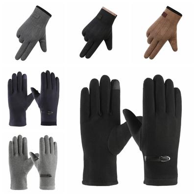 Doppelseitige Plüsch-Fingerhandschuhe Wildlederstoff Warme Handschuhe Neue Touchscreen-Handschuhe Herrenstil