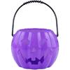 Halloween Candy Basket Light Up Pumpkin Barrel Trick Treat Bucket Decorative Pumpkin Lights Props - Purple