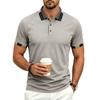 Men’s Short Sleeve Polo Shirt Quick Dry Athletic Golf Shirt with Contrast Collar and Cuffs for Casual Sportswear