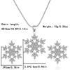 Fashion 2 Piece Set Elegant Women's Crystal Snowflake Earrings Necklace Temperament Zirconia Snowflake Jewelry Accessories Gifts