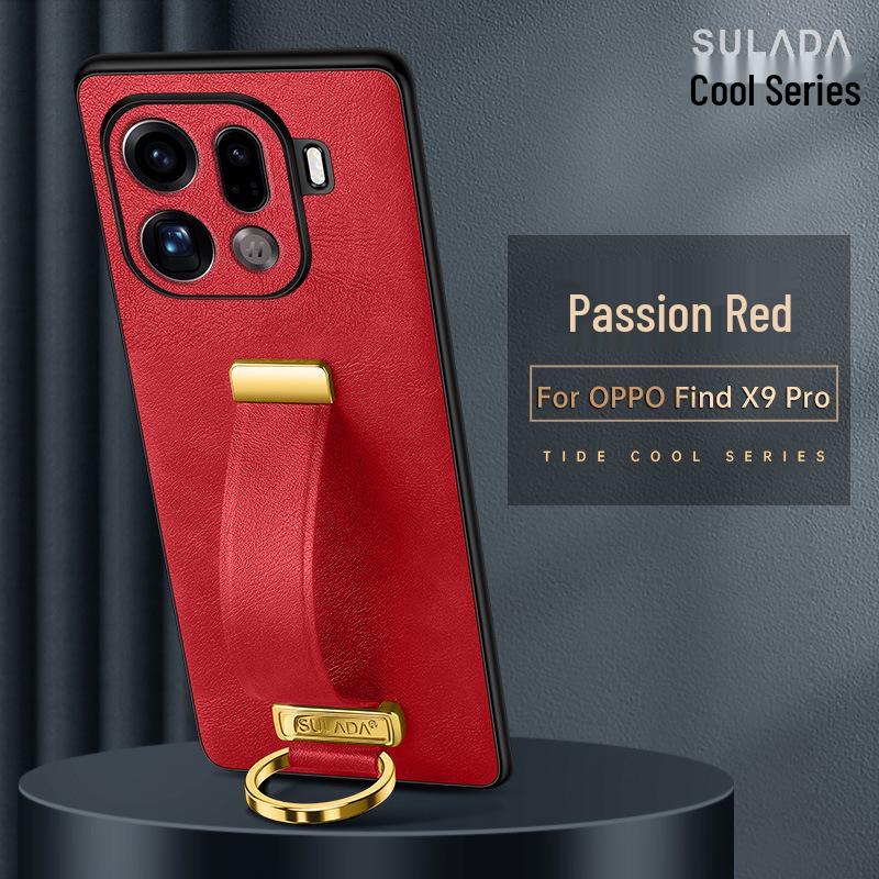 OPPO FindX9Pro/FindX8S Lux Leather Phone Case with Wrist Strap & Stand