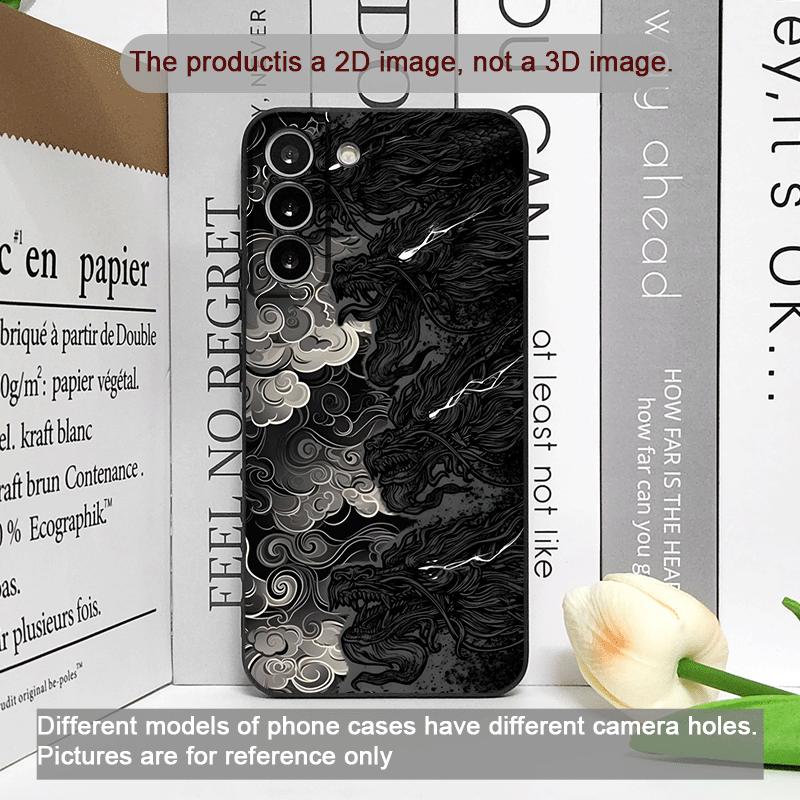 Estetyczne Stylowe Fajne Czarny Smok Nadrukowane Etui na Telefon dla Motorola Moto Edge 50 Fusion 60 40 30 Neo G34 G14 G85 G54 Miękkie Pokrowiec