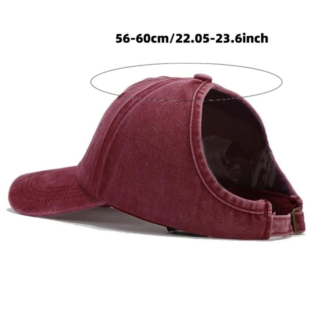 Stylish Retro Washed Backless Baseball Cap Versatile Sun Protection Women Ponytail Hat Summer Outdoor Sun Hat for Daily Wear