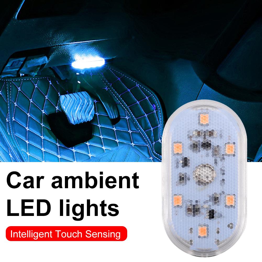 Mini Car LED Light USB Charging Interior Lamp For Armrest Box Touch Magnetic Reading Lamp Foot Light Car Roof Light Read Li E4I4