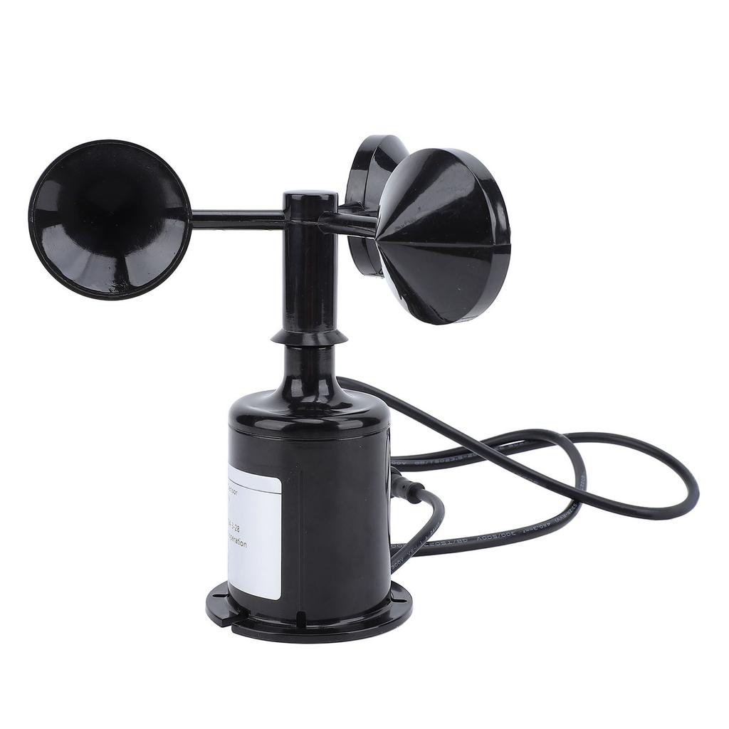 Wind Speed Sensor, 3 Cups Ultrasonic Anemometer High Accuracy with 0.8m Extendable Cable, Wind Speed Detector for Greenhouses Weather Stations Ships