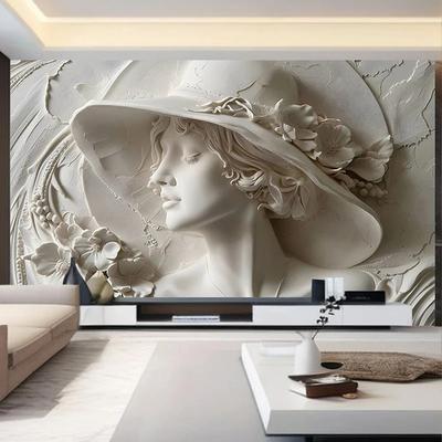Tapet Creativ 3D Sculptură Modernă în Relief Murală Living Dormitor Sufragerie Hârtie de Perete Artistică