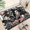 1PC Custom Name "Royal Skull Romance" Theme Floor Mat Ideal for Living Room, Game Rooms, Office, Bedroom,Floor Mat Playful Design