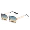 Square Sunglasses European And American Trend Metal Wide-Leg Square Glasses Personalized Multi-Color And Colorful Sunglasses