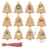Home Decoration Christmas Tree Labels Hanging Blessing Cards New Year Gift Tags Kraft Paper Tags