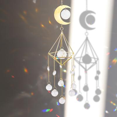 Crystal Diamond Moon Sun Catcher Butterfly Lotus Rainbow Christmas Decoration Home Garden Decoration Wind Chime