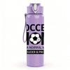 1PC Soccer Mom Letter Print 750ml Color Plastic Sports Water Bottle Leakproof Flip Straw Lid Suitable for Sports Office Home Use