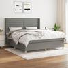 Exclusive House - Slatted Bed Base with Mattress Dark Grey 160x200cm Fabric