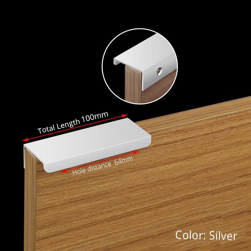 KAK Gold Silver Black Hidden Cabinet Handles Zinc Alloy Kitchen Cupboard Pulls Drawer Knobs Furniture Door Handle Hardware