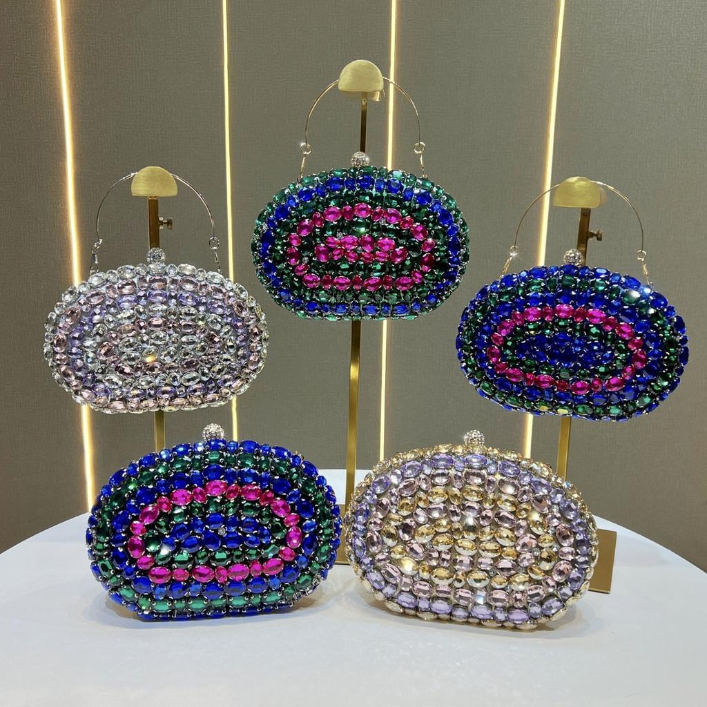 High Society Evening Party Bag - Fashionable Diamond-studded Handbag, Chain Strap Handbag, Crossbody Bag, Women's Bag