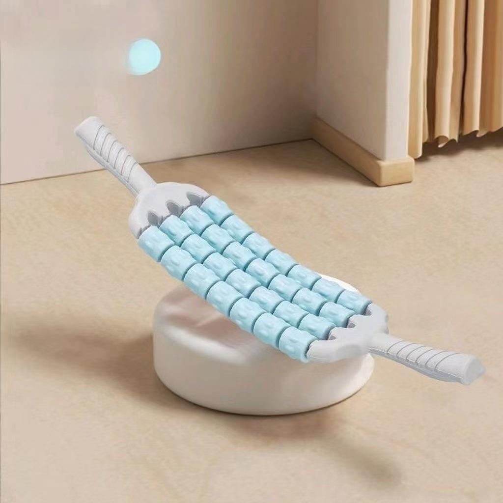 Wolf Fang Massage Stick Yoga Soothes Muscles Relax Rollers Four Rows All-round Bendable Back Massage Stick