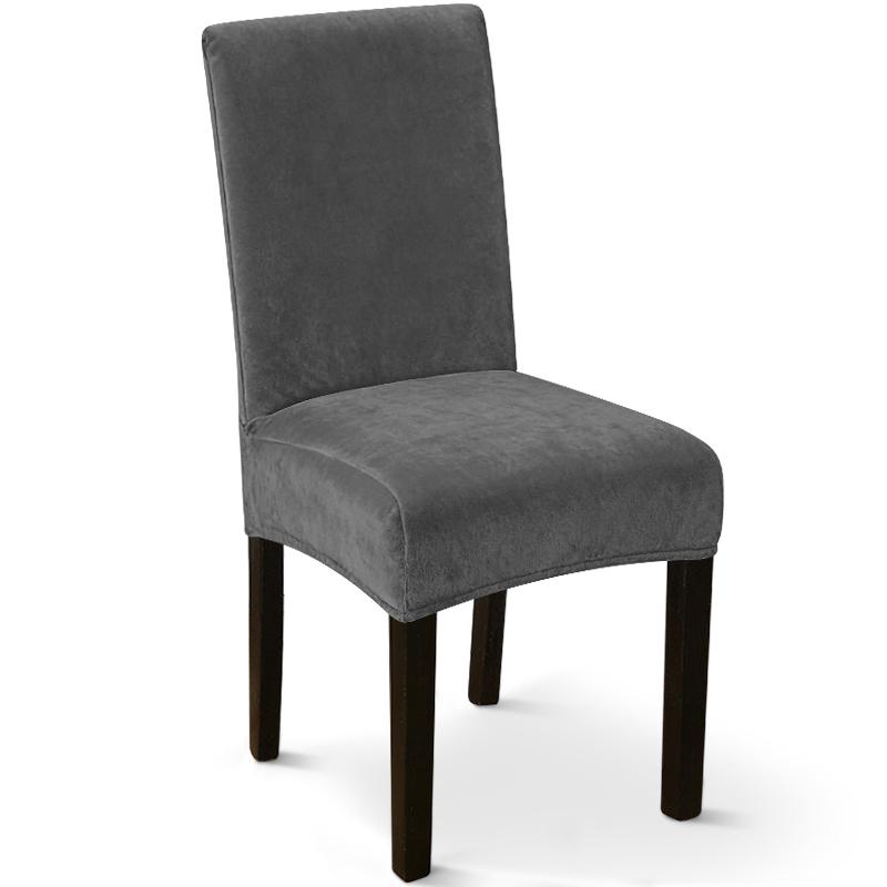 Soft Velvet Dining Chair Cover Stretch Parson Chair Slipcovers Thick Solid Fabric Washable Seat Protectors Banquet Wedding 1pc