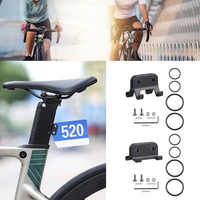 Bicycle Race Number Plate Holder Road Mountain Bike Seatpost V-shaped Round Tube Mount Racing Number Clip Cycling Bike Accessories