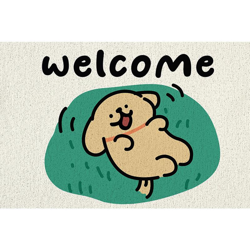 Cartoon Dog Diatom Mud Floor Mat Welcome Carpet for Living Room Entryway Non-Slip Bathroom Shower Area Footpad Kitchen Decor Rug