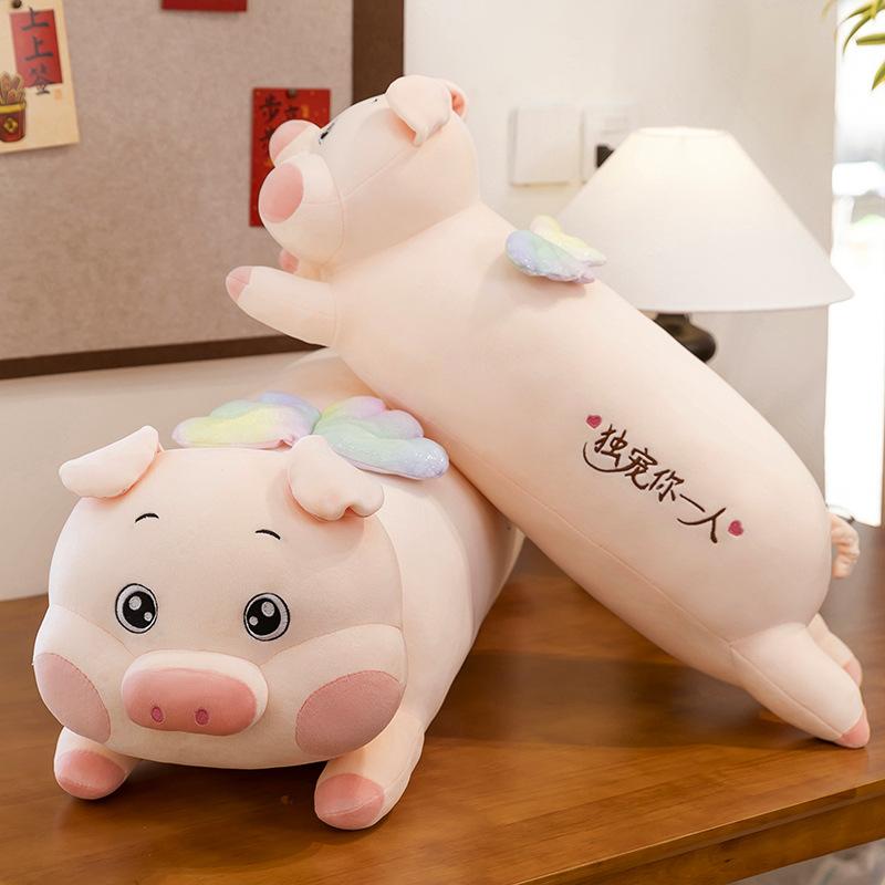 Explosive angel lying on the pig doll pig doll sleeping on the bed with legs, throw pillow sofa pillow sleeping on the side plush toy