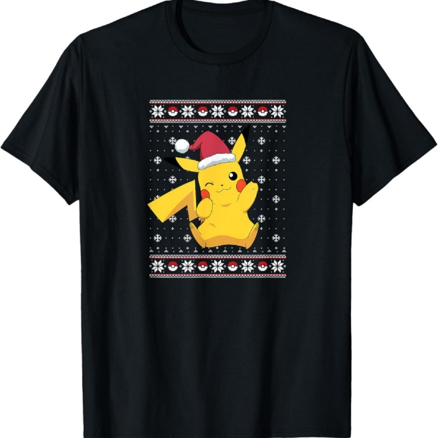 Pokémon - Футболка с дизайном свитера Пикачу XXXXXL чёрный