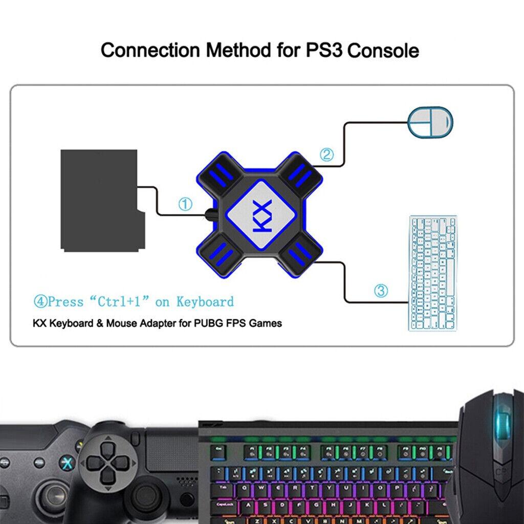 Adaptador Conversor de Teclado e Mouse, Controlador de Gamepad USB FPS Game, Teclado e Mouse Conversor para Nintendo Switch / Xbox One / PS4 / Consoles PS3