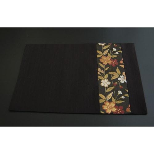 Japanese-style tea mat, gold brocade, obi-style (cherry blossom)