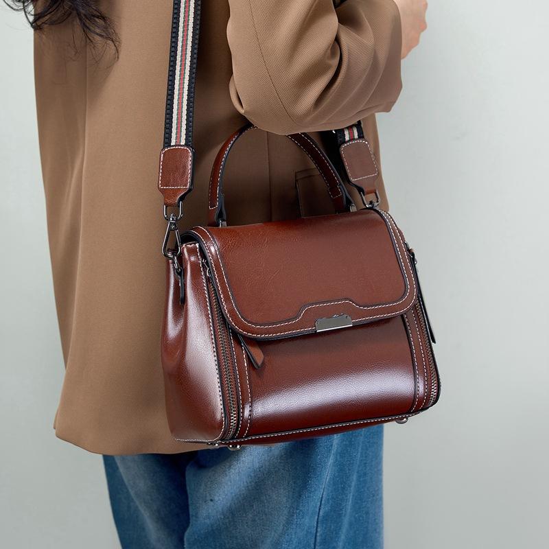 Dámská taška z pravé kůže Kbelíková taška Crossbody taška Taška na dojíždění Kabelka Taška přes rameno