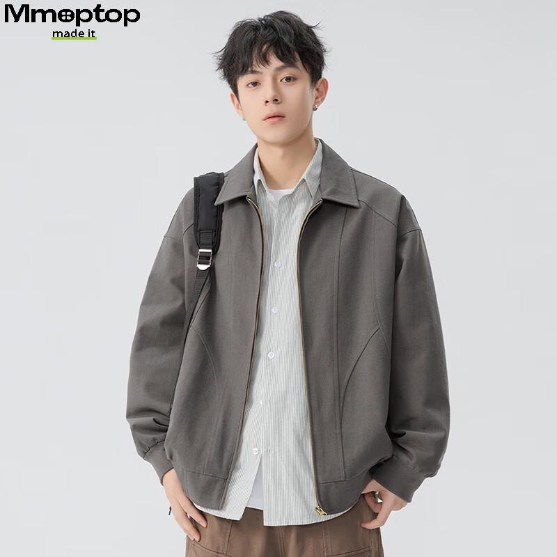 MMOPTOP Men s Cotton Retro Lapel Work Jacket MJK03 L