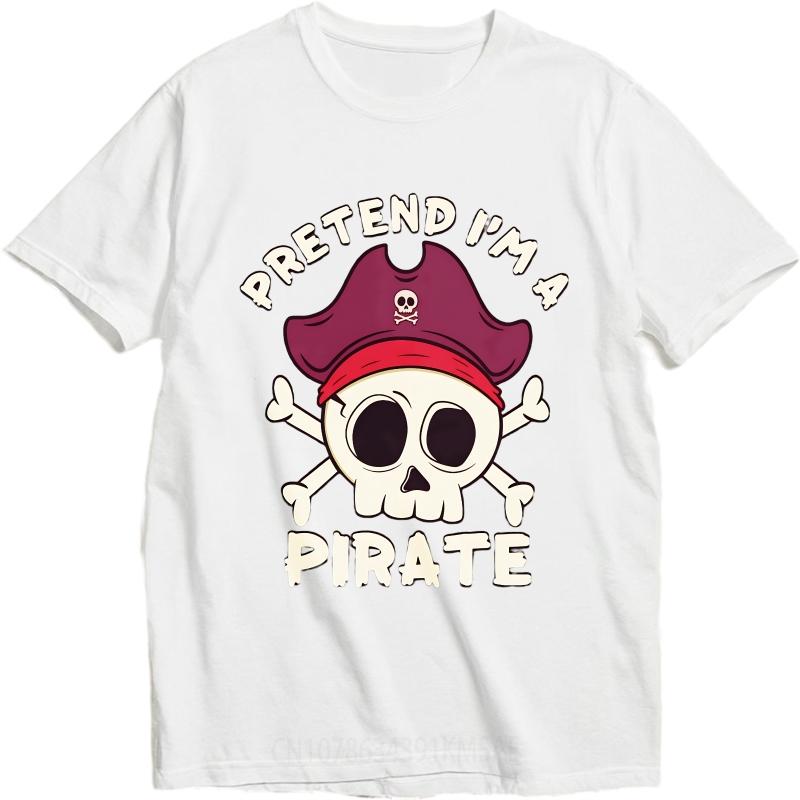 Plus Size Summer Teenagers T Shirt Pretend Im A Pirate Skull And Crossbones Short Sleeve Workout Oneck Tops Cotton Top Tees