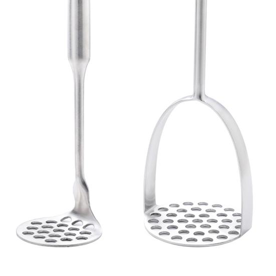 Stainless Steel Potato Masher Kitchen Avocado Tomato Fruit Vegetable Smasher Heavy Duty Fruit Puree Utensil for Cooking