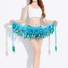 Bellydance Hip Scarf Skirt Belly Dance Waist Chain with Gold Coins