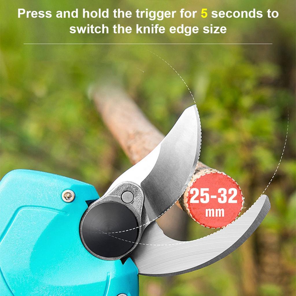 16.8V 2000mah Electric Pruning Shears with Extension Rod Cordless Electric Scissors Pruning Shear Tree Branches Garden Tools