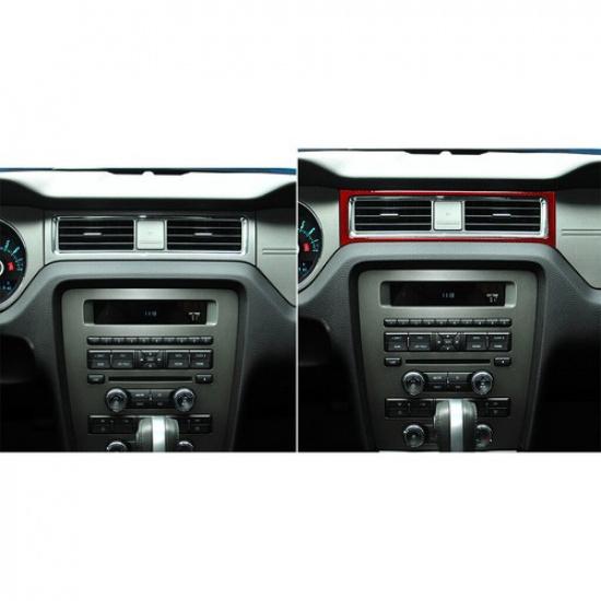 Red Carbon New Fiber Center Console Air Vent Cover Trim For Ford Mustang 2009-13