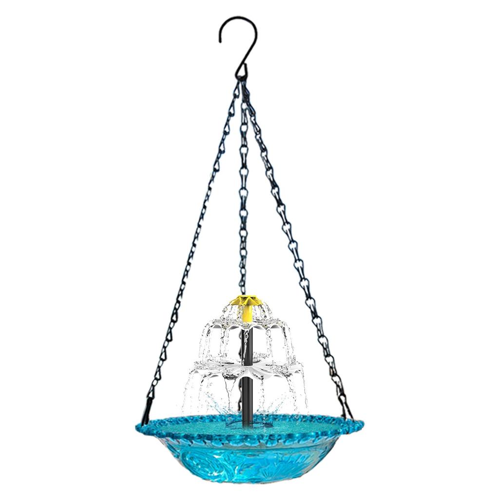 Závěsná vana pro ptáky se solárním, multifunkčním umyvadlem pro koupel pro ptáky, krmítko a pití, voda na solární pohon pro koupel pro ptáky