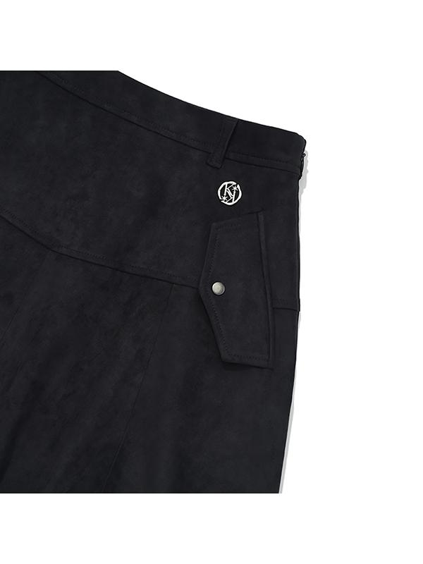 Kirsh Collection Suede Pumpkin Skirt [Charcoal]
