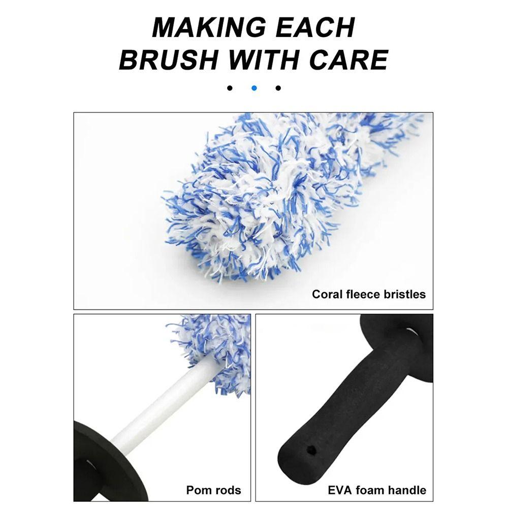 1Pcs Easy To Cleaning Rims Spokes Car Wheel Brush Non-Slip Handle Auto Wash Glove