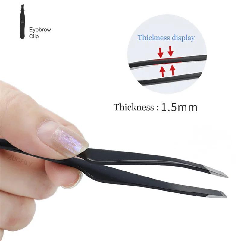 Stainless Steel Eyebrow Clip Eyelashes Double Eyelid Sticker Tweezers Makeup Tools Slant Tip Hair Removal Tweezers Beauty Tools