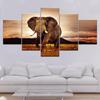 Elephant HD Wallpapers 5 piece Wallpapers modern Modular Poster art Canvas painting for Living Room Home Decor
