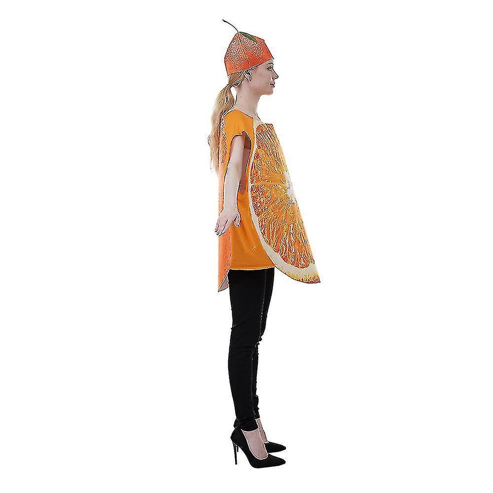 Funny Halloween Orange Fruit Slice Costume For Adults
