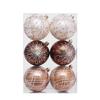 6PCS Plastic Glitter Christmas Ball Set 8cm Christmas Tree Baubles  Christmas Tree