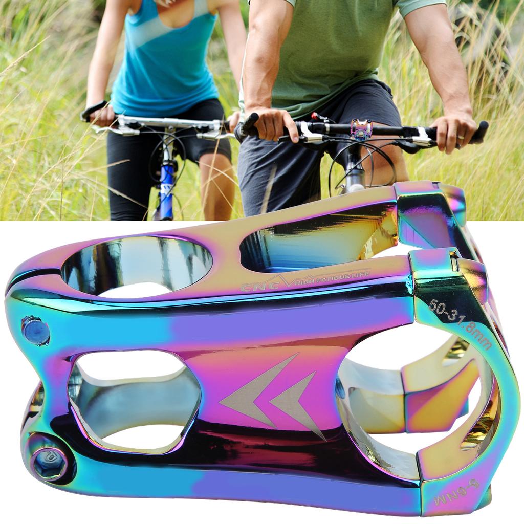 31.8x50MM Mountain Bike Handlebar Short Stem Riser Aluminum Alloy Bicycle Hollow Stem(Couleur eblouissante ) Couleur
