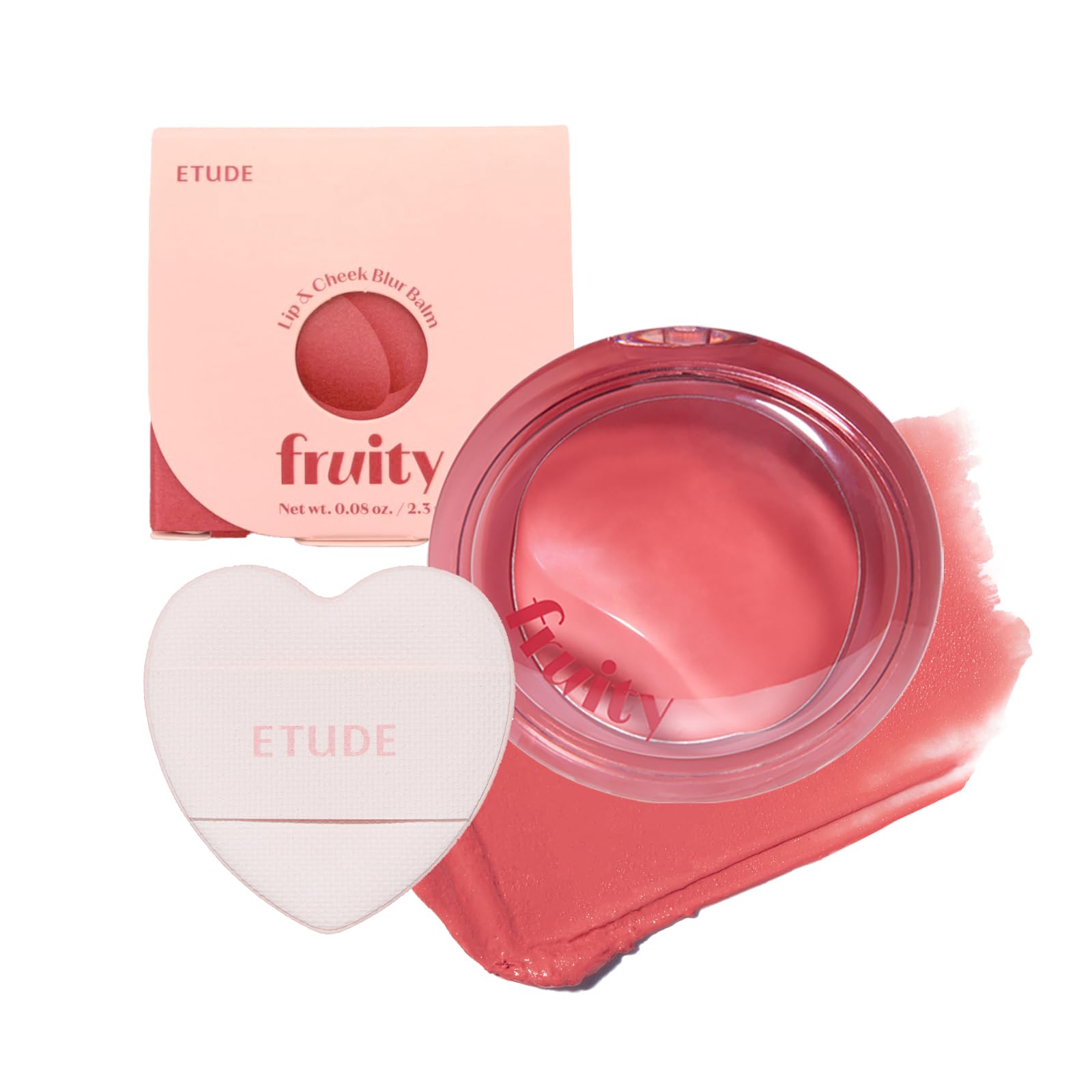 

ETUDE Fruity Lip Cheek Balm Peach Coral Pink Orange Red Cheek Lip Lipstick [Etude Official] & 2.3g