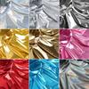 Double-sided Gold-stamped Fake Leather Fabric Iridescent Shiny Stretch Bronzing Fabric Laser Fabric for Dress,Costume,Backdrop