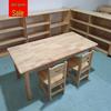 Solid Wood Children’s Rectangular Study Table and Chair Set for Early Education