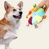 2 Pcs Rainbow Plush Flying Disc Dog Toy Interactive Sound Toy Outdoor Training Game Dog Chew Toy for Small Large Dogs