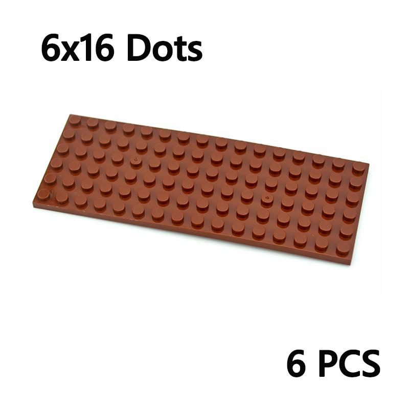 6Pcs Moc Building Blocks Thin Figures Bricks Plate 3027 6x16 Dots Particles Educational Creative Size Compatible Leduo Toys