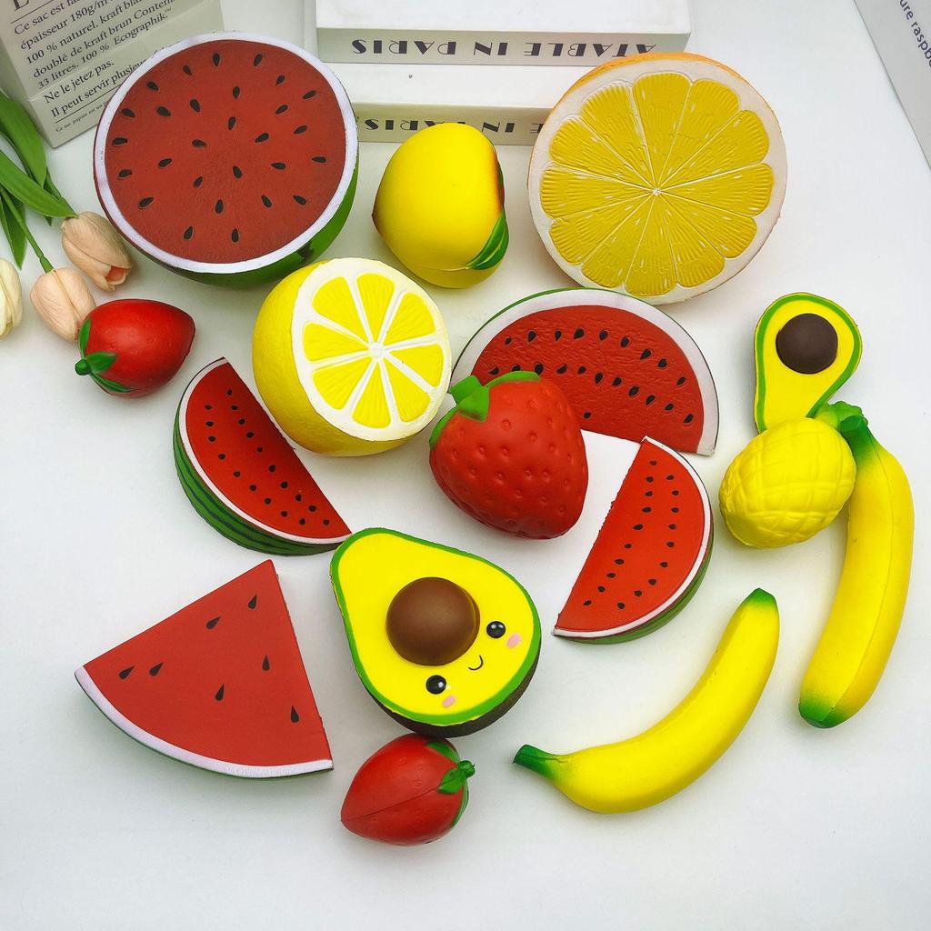 Grenzüberschreitende Obst-Stressabbau-Spielzeuge - Wassermelone, Banane, Orange, Erdbeere, Zitrone