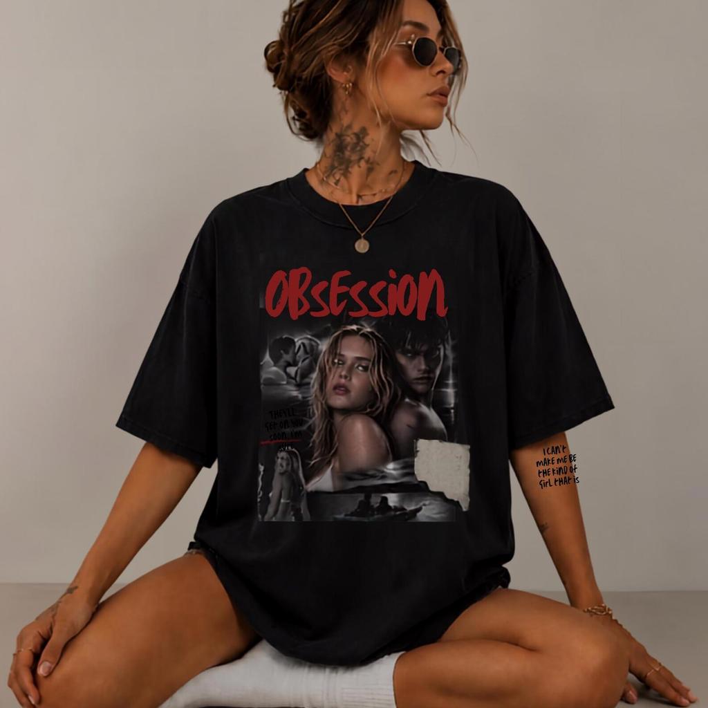 Gothic streetwear / Nikki pouting graphic tee / Vintage OBSESSION movie tee / Gothic horror tee