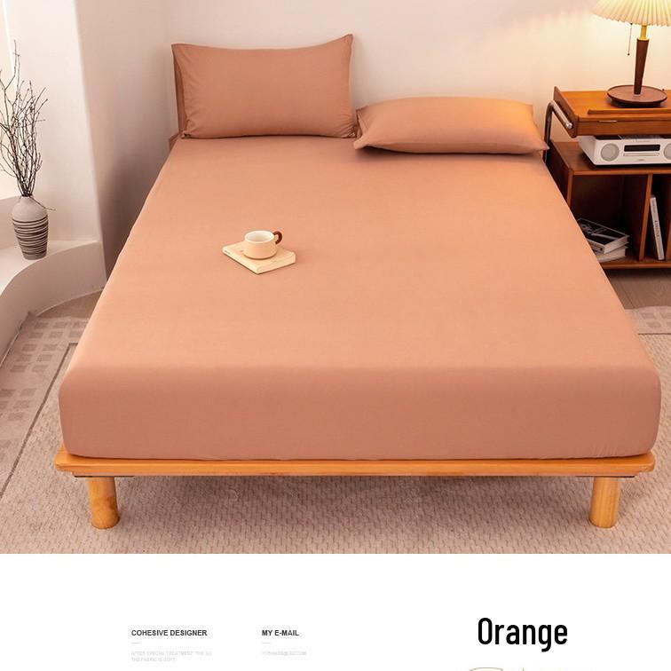 2025 Washed Flannel Solid Color Fitted Sheet: Non-Slip All-Inclusive Mattress Protector Bedspread