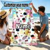 Custom Name Personalized Crayon Shin Print Beach Towel, for Trip Camping Beach Party Home Decor, Birthday Gift for Family & Friends